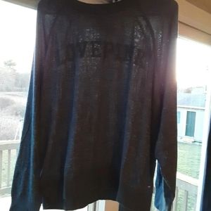 Victoria Secret Pink Blue Cozy Slouchy Crewneck